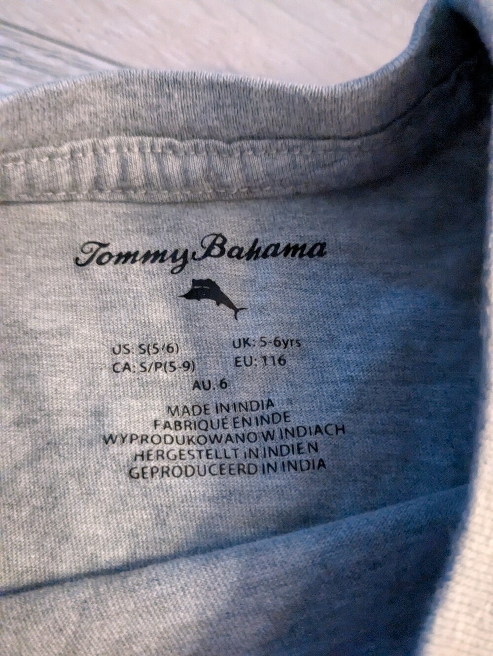 Tommy Bahama Light Gray Short Sleeve Kids Tee